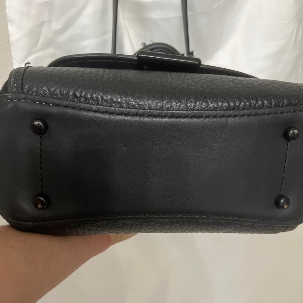 Coach Black Leather Satchel with Silver-Tone Hardware - Picture 10 of 14